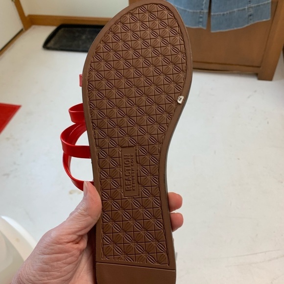 Women's Red Strappy Sandals - Picture 10 of 11